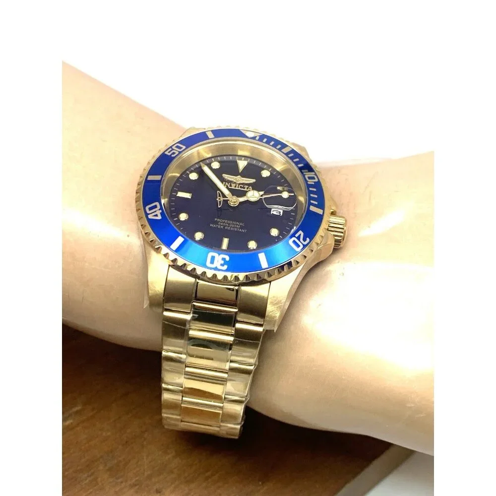 Invicta Men's Watch 26974 Pro Diver Blue Dial Quartz Gold Stainless Steel 40mm